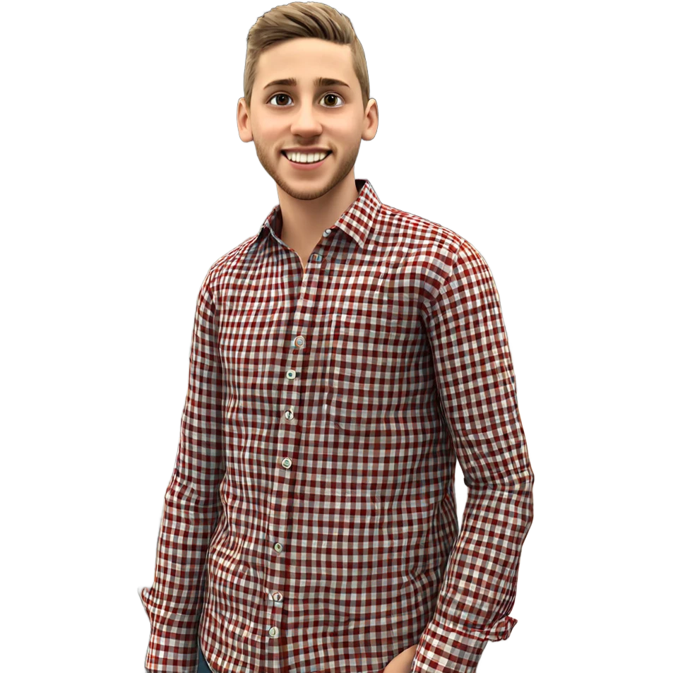 smiling boy in plaid shirt emoji