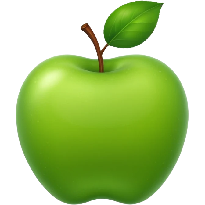 теперь это яблоко сделай меховым зеленого цвета emoji