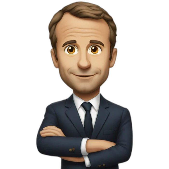 Emanuel Macron tiste emoji