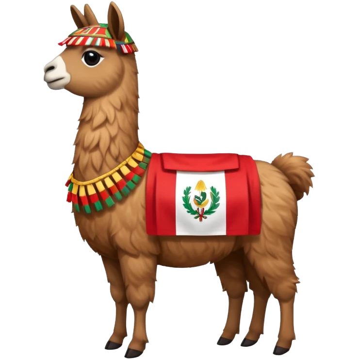 llama con la bandera de Perú sobre la espalda emoji