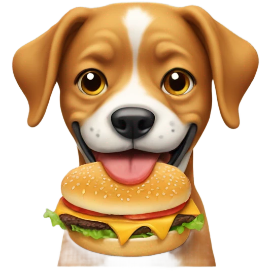 Dog eating hamburger  emoji