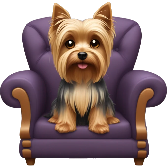 Yorkshire Terrier sitting on the couch emoji