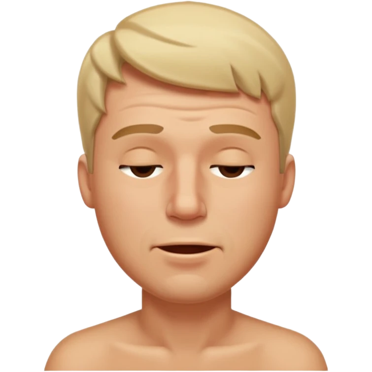 A male squinting his eyes closed but the mouth is whistling emoji