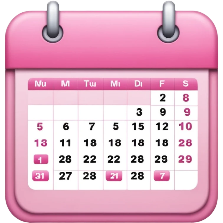 a pink-toned calendar emoji