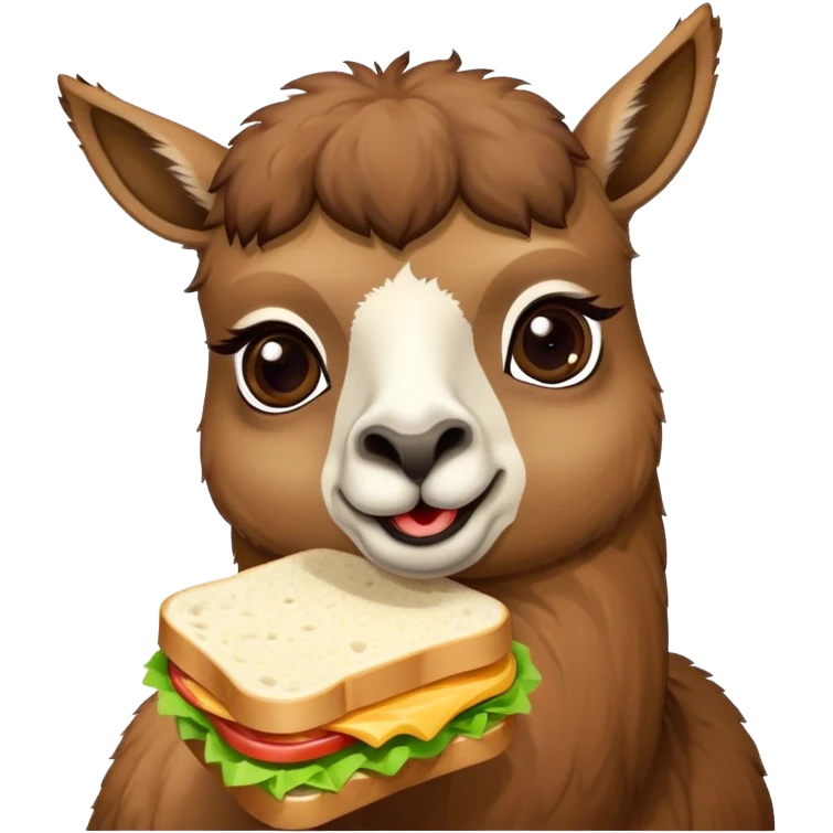 Lama having fun an eat a Sandwich  emoji