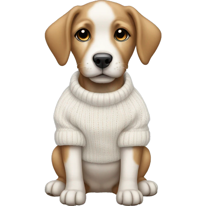 Puppy with a white sweater emoji