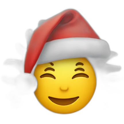 sun with face, wearing a santa hat, no beard emoji