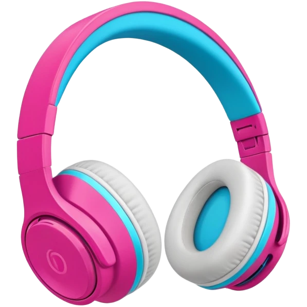 Modern wireless over-ear headphones with vibrant colors emoji