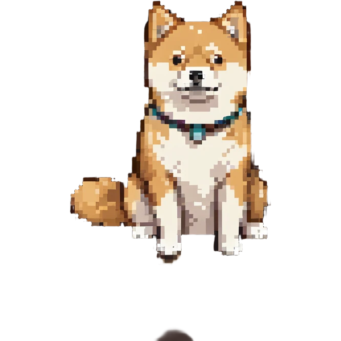 Shiba Inu sitting in a movie theater, monochromatic emoji