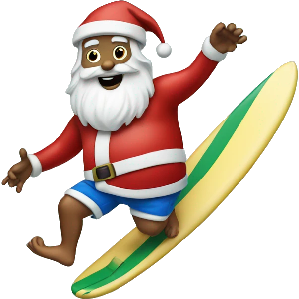 Santa on a surf board emoji