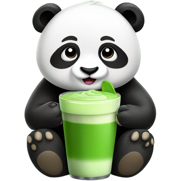Panda drinks matcha latte  emoji