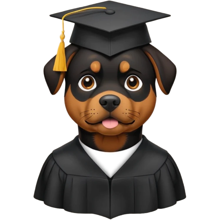 Rottweiler with grad cap emoji
