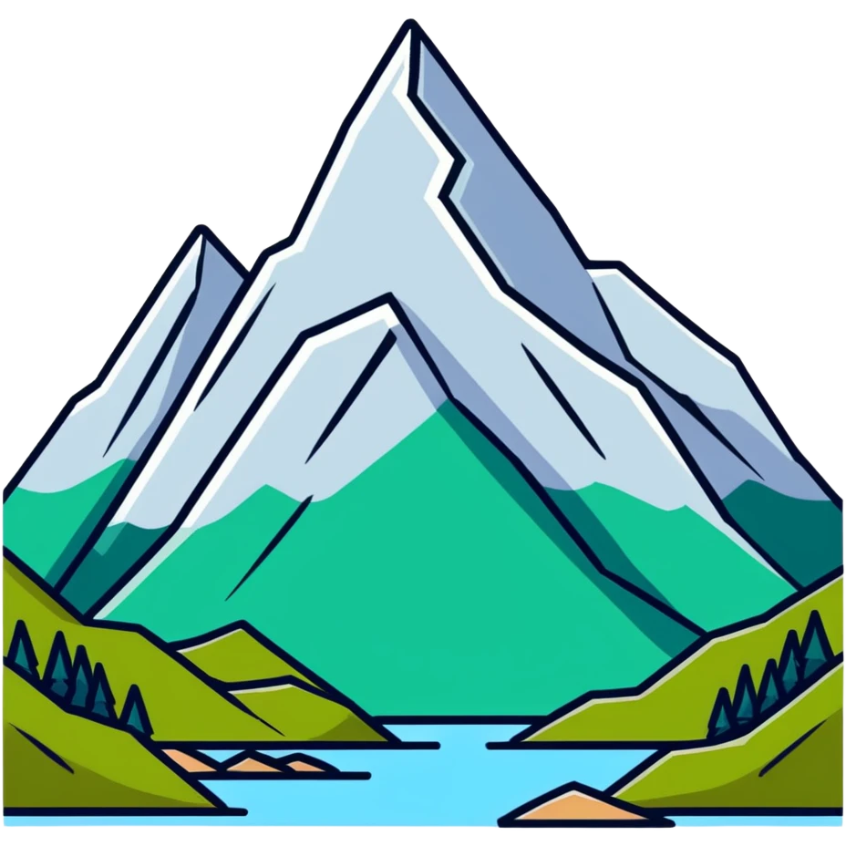 cool graphic t-shirt design with mountain landscape emoji