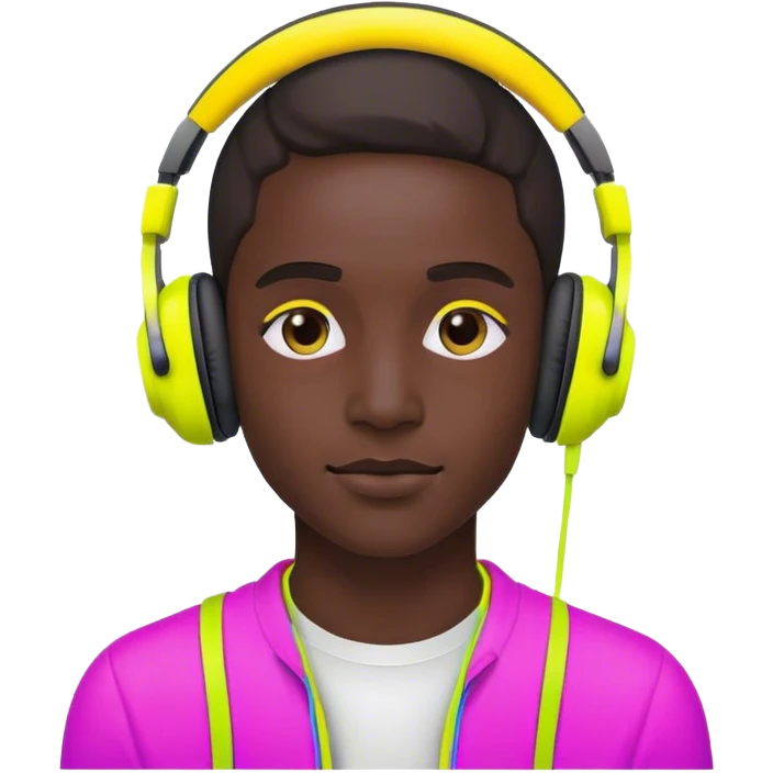 Neon colors headphones emoji
