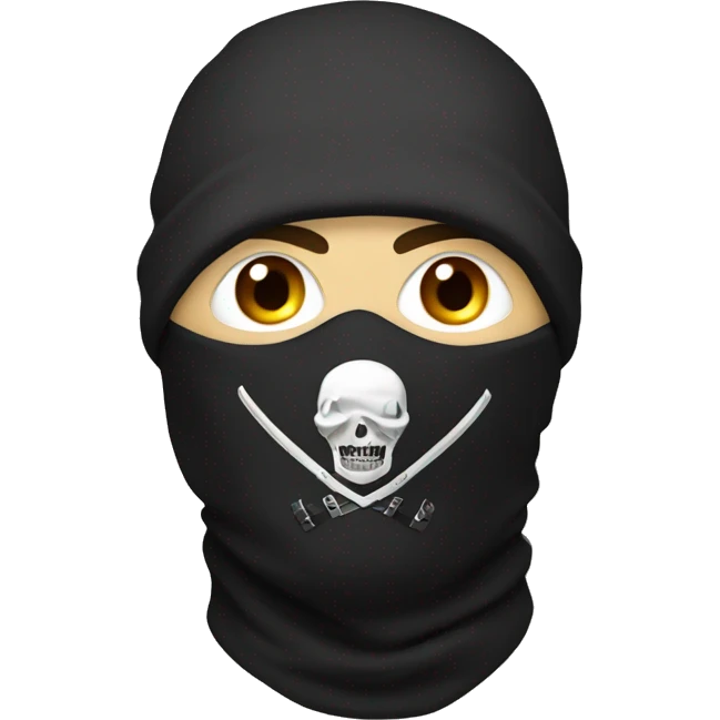 soldier with a balaclava with a skull drawn as a face emoji