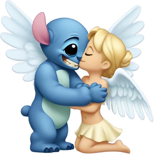stitch kissing angel emoji