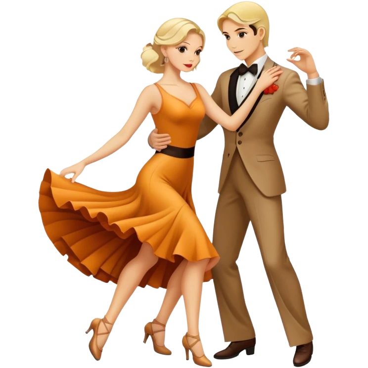Tango dance blonde and brunette  emoji
