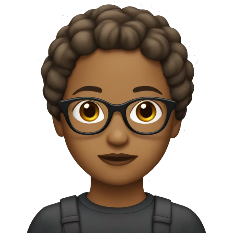 girl trigueña with glasses and straigth medium back hair emoji