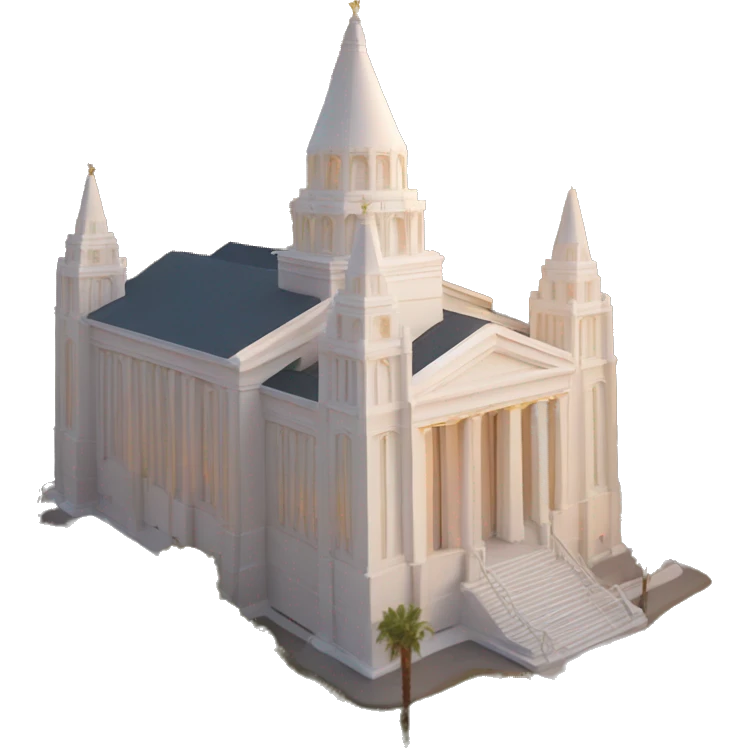 Mormon temple church at sunrise emoji
