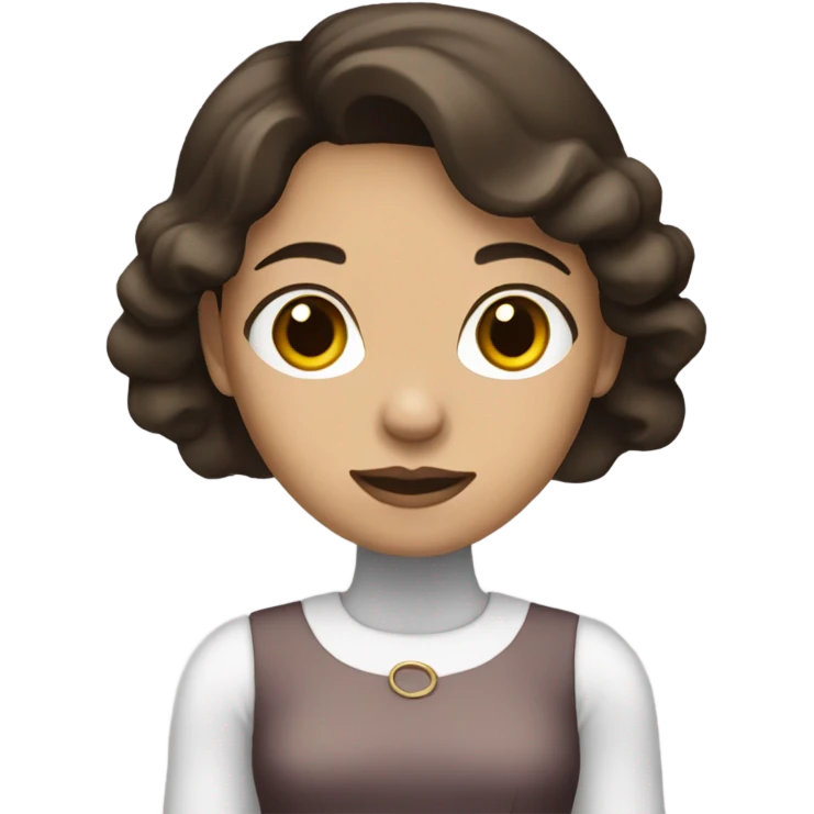 A women with dark brown hair and light skin wearing a dress emoji