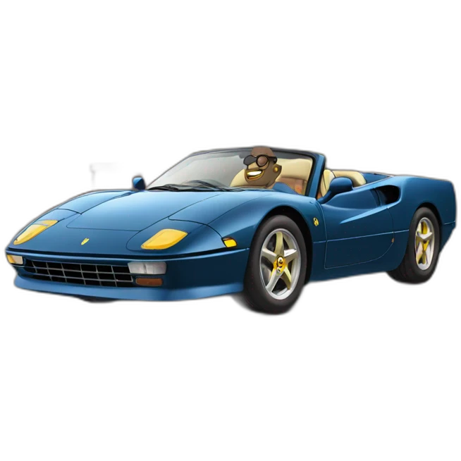 Homer Sipson dans une ferrari emoji