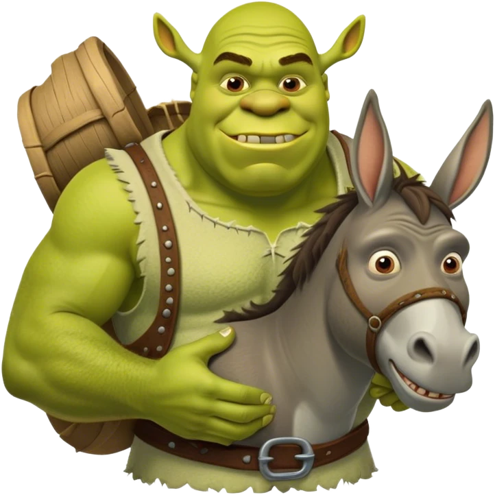 Shrek holding donkeys buřt emoji