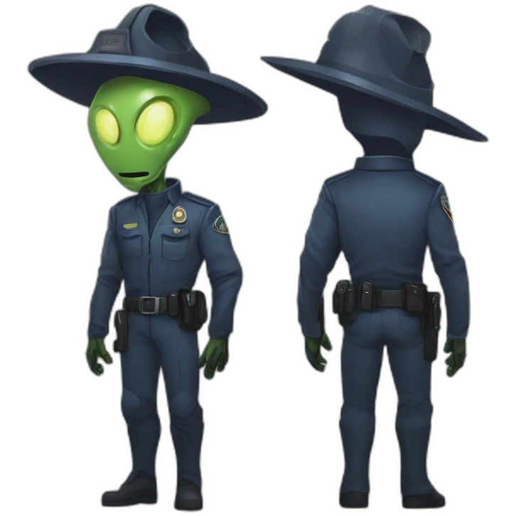 alien policeman scifi roguelike rpg style inspired by slay the spire digital art emoji