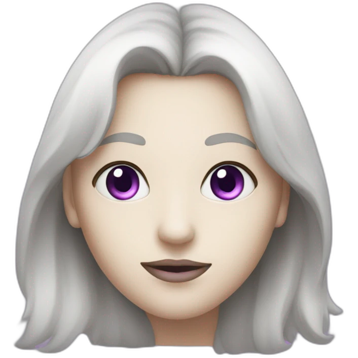 visage cœur violet et blanc dans les yeux emoji