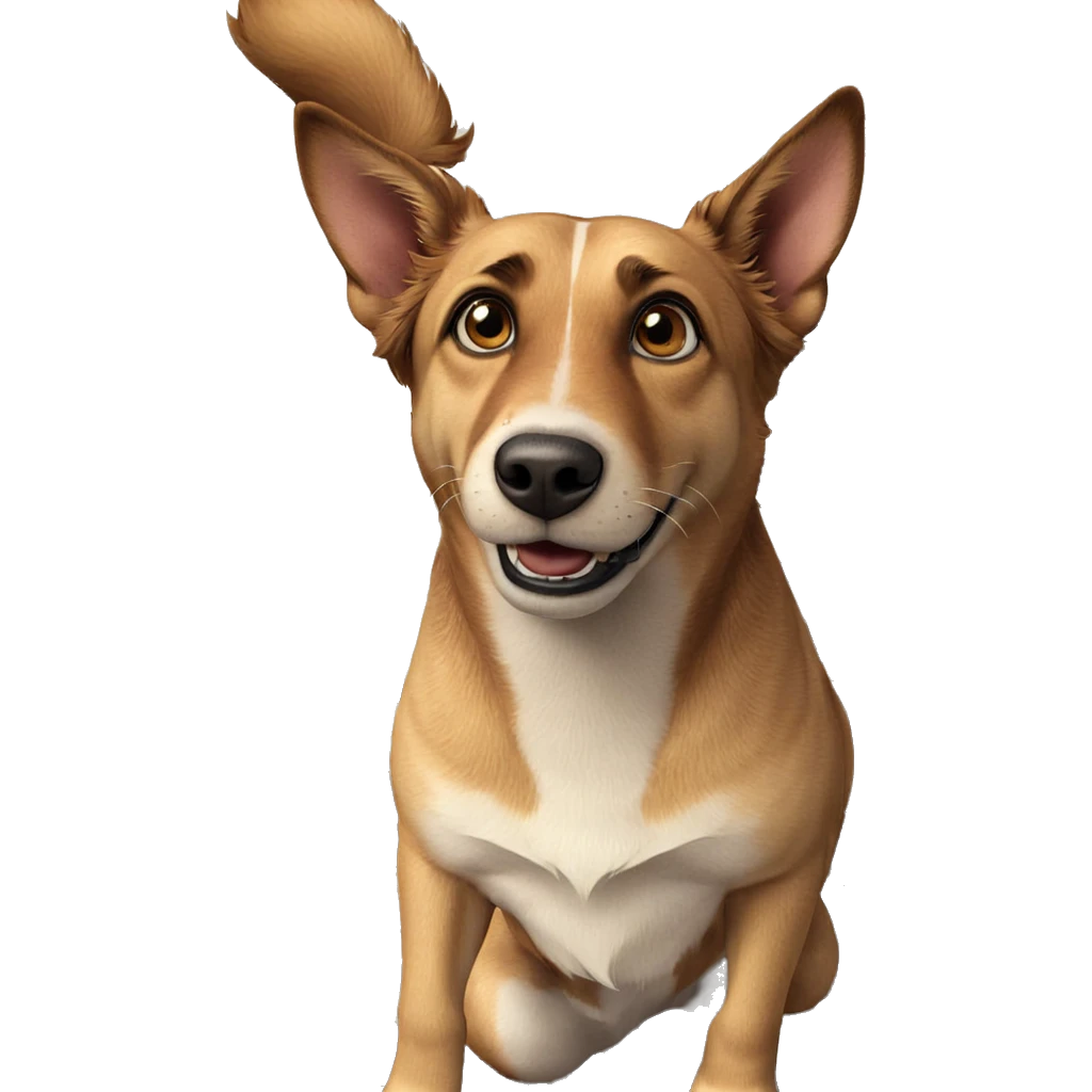 realistic dog on tiled floor emoji