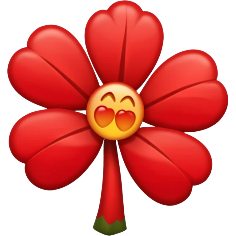 Un trébol de cinco hojas rojo emoji