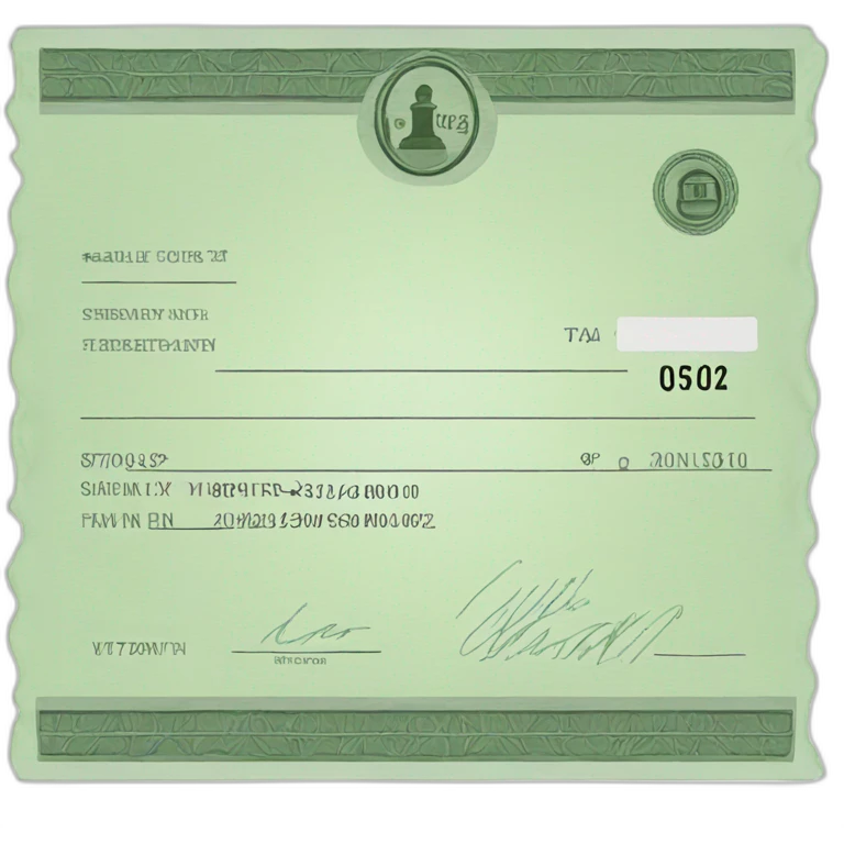 Bank check emoji