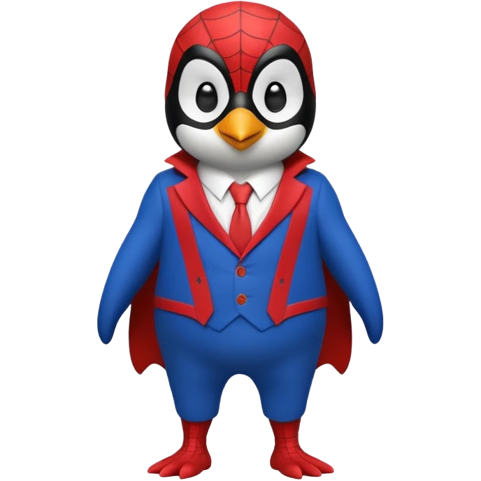 Penguin spiderman without a cape emoji