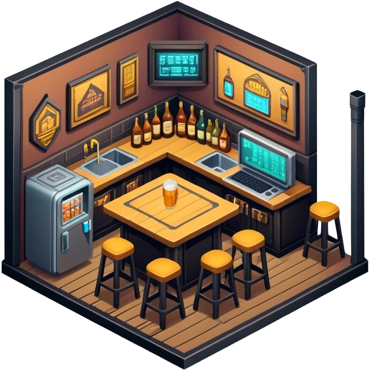 cyberpank isometric tavern emoji