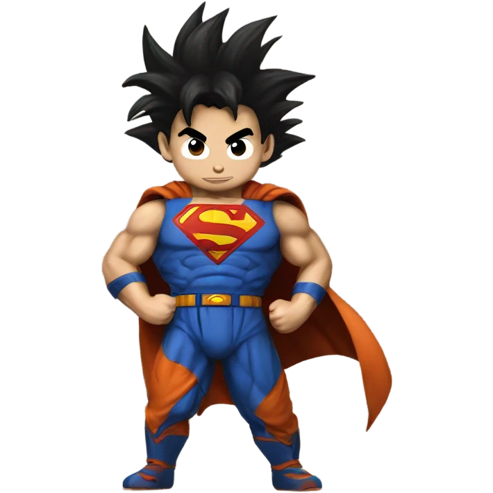 Goku fighting superman emoji