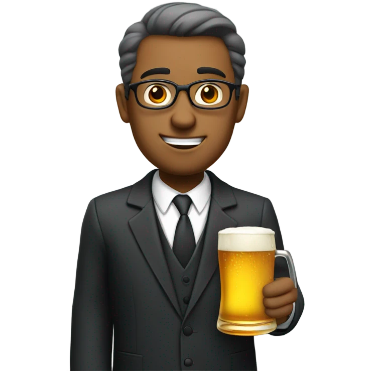 Lawyer drinking beer emoji