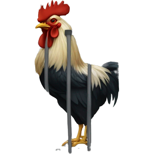 Rooster in a cage emoji