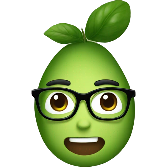 Nerd face with avocado emoji
