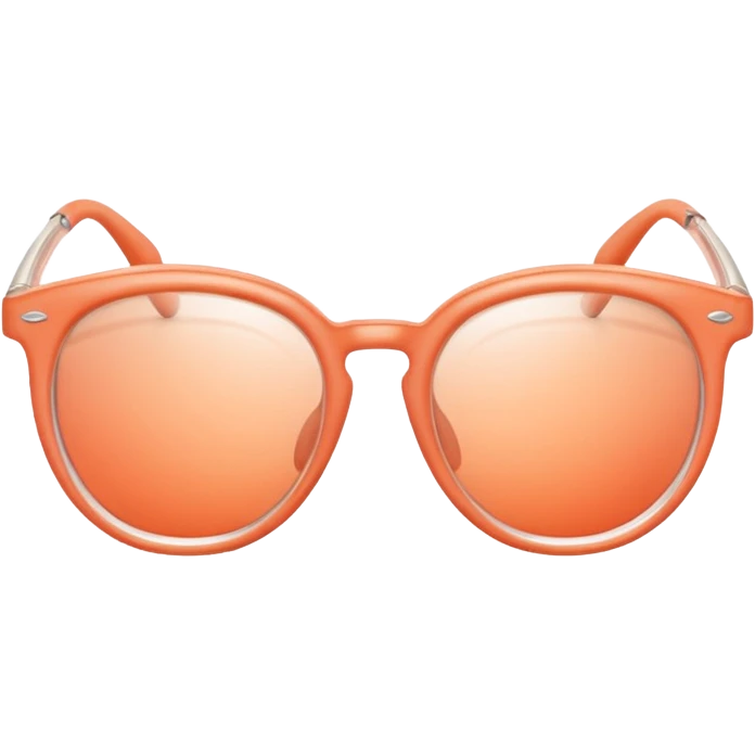 Peach-coral Glasses with subtle shine and curved frame edges. emoji