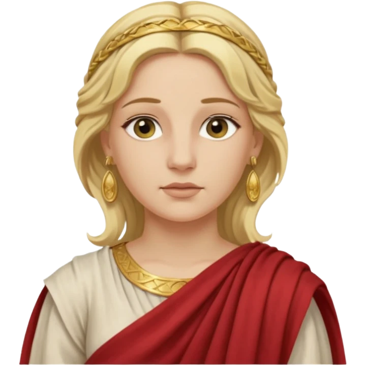 Ancient Roman woman with earrings and blonde hair, ancient clothes emoji