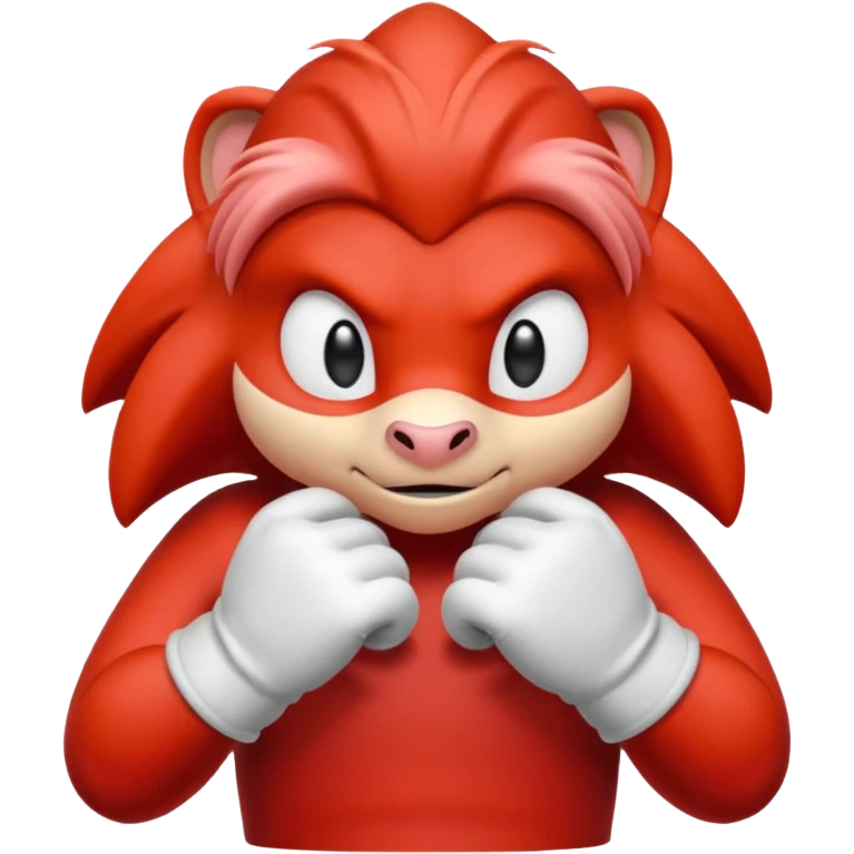 Sonic the hedgehogs friend knuckles a red animal with peach arms and white gloves emoji