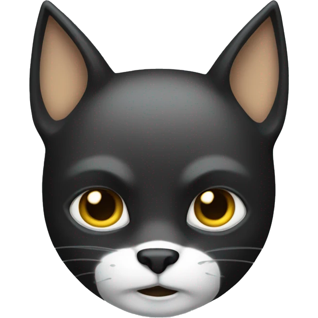 Gato blanco con cabeza negra como máscara de Batman  emoji