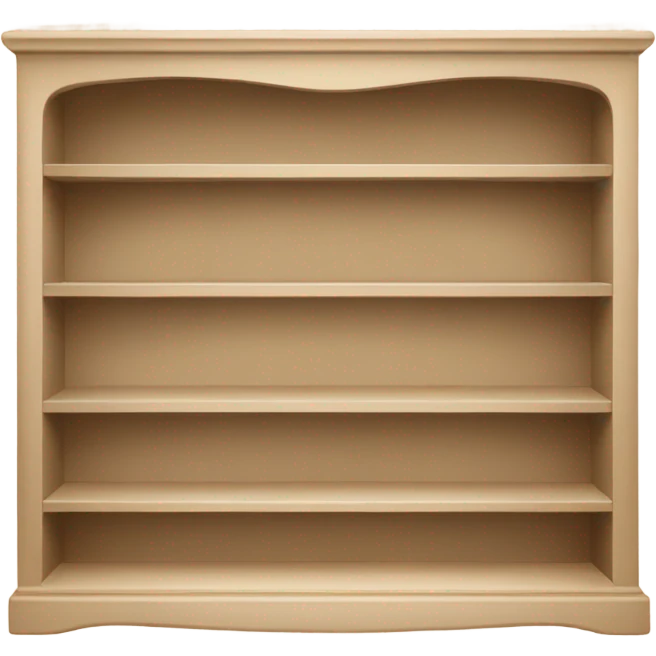beige bookshelf with bows emoji