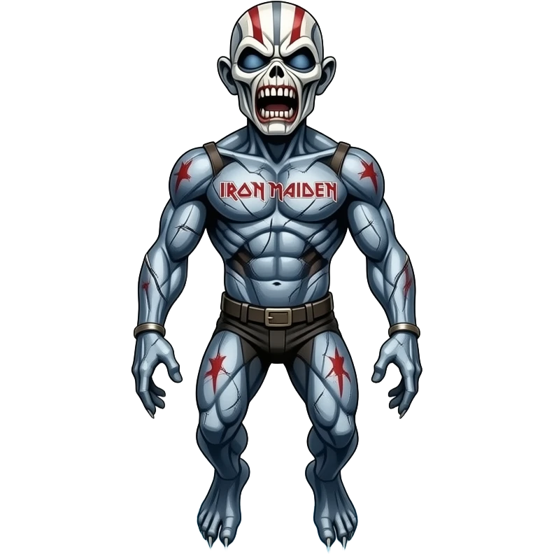 iron maiden eddie mascot - disintegrated body hovers over frozen landscape - a Gustave Doré piece, depicting traitors frozen in a lake of ice in the ninth circle of Dante's Inferno emoji