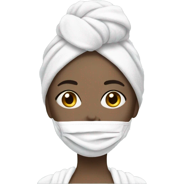 Create a girl in a towel and face mask looking super chic  emoji