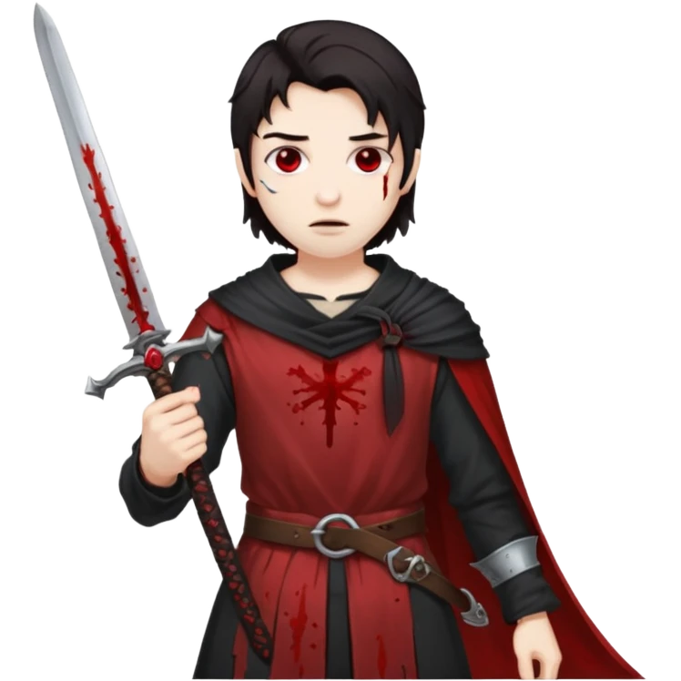 Demon slayer dying with a sword emoji