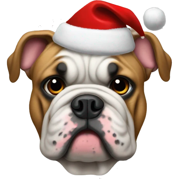 Frech bulldog with a chrismas cap emoji