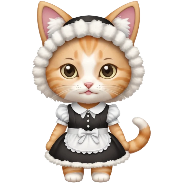 Kitten in a maid outfit  emoji