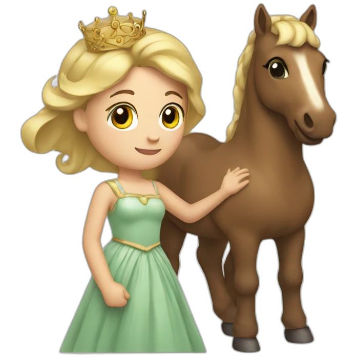 Princess carrying a horse in her arms emoji