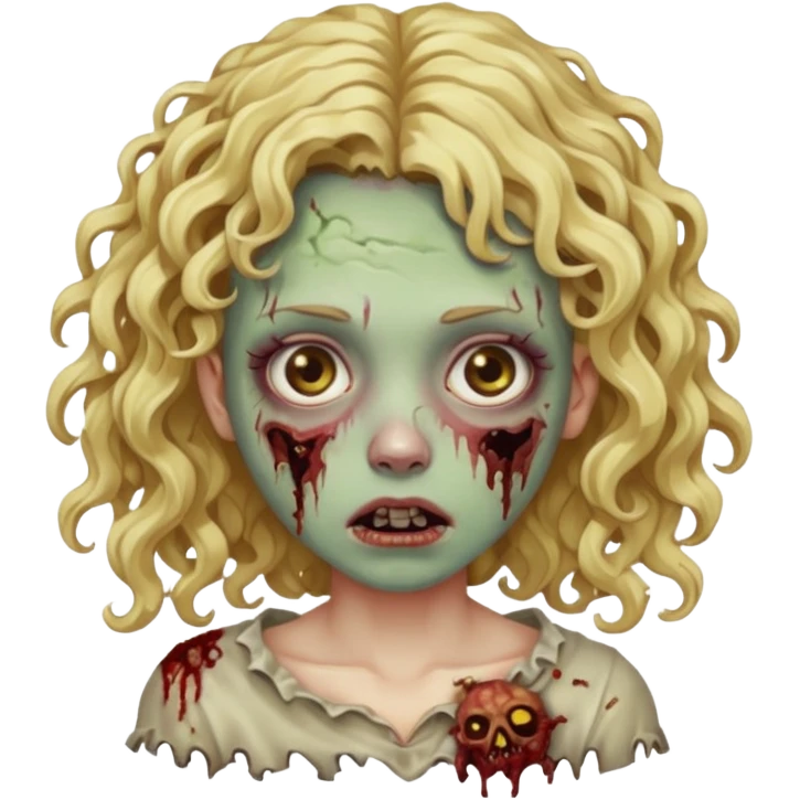 girl zombie with curly blonde hair  emoji