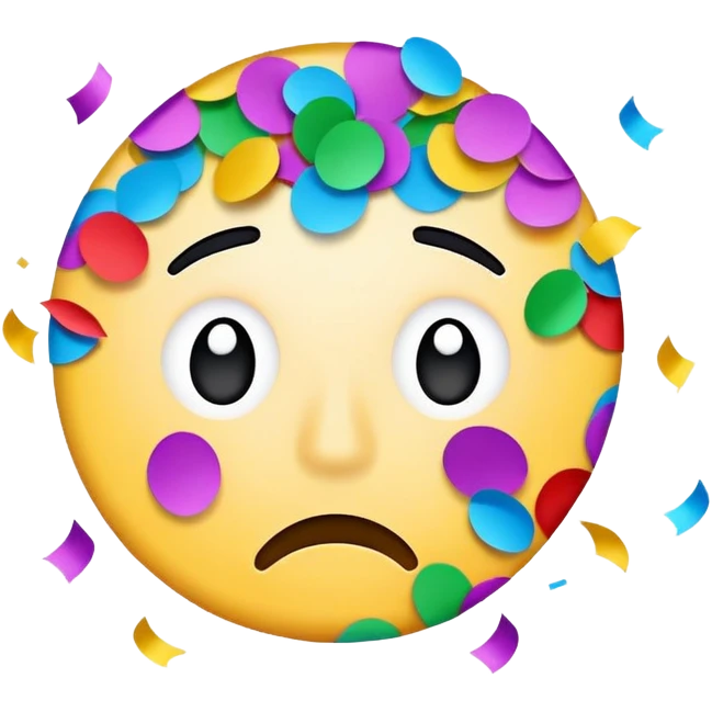 Confetti sad face emoji